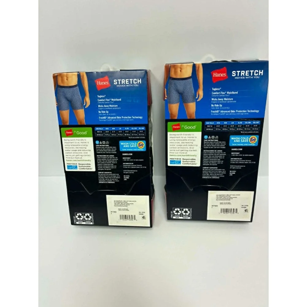 Hanes Men's Boxer Briefs 6 Total (2 Packs of 3) Size Small Stretch Tagless